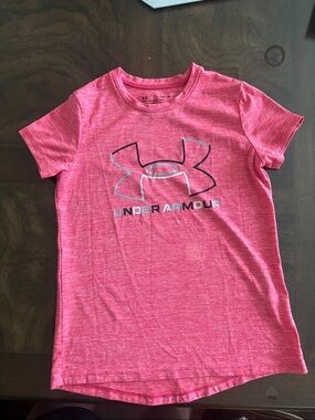 Under Armour Hot Pink Girls' Logo Short Sleeve Tee